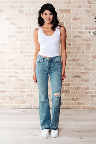 Judy Blue Mid Rise Distressed Bootcut Jeans