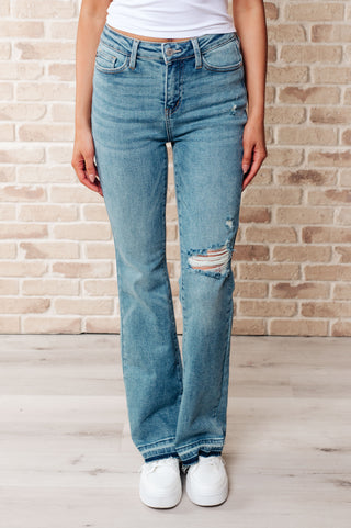 Judy Blue Mid Rise Distressed Bootcut Jeans