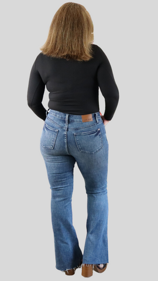 Judy Blue Mid Rise Tummy Control Flare Jeans