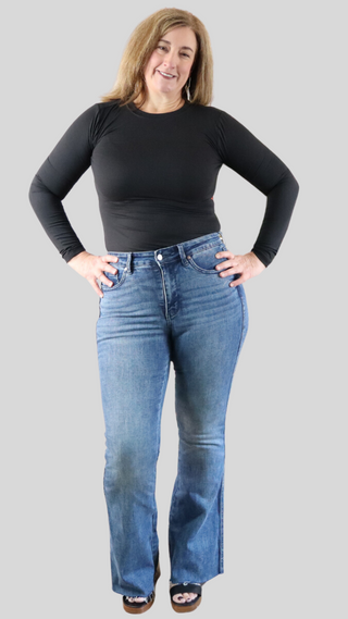 Judy Blue Mid Rise Tummy Control Flare Jeans