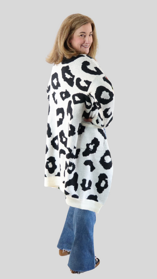 BiBi Leopard Open Front Cardigan