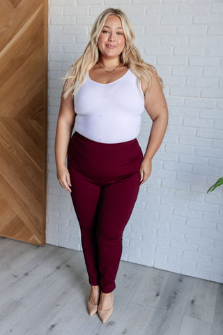 Magic Skinny 28" Pants in Wine