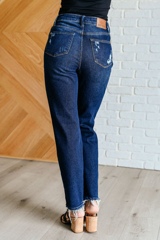 High Rise Magic Distressed Straight Jeans