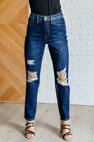 High Rise Magic Distressed Straight Jeans