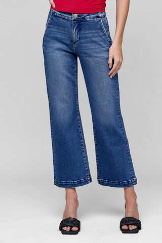 RISEN Tummy Control High Rise Crop Jeans