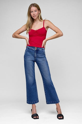 RISEN Tummy Control High Rise Crop Jeans