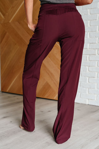 Drawstring Joggers in Red Merlot