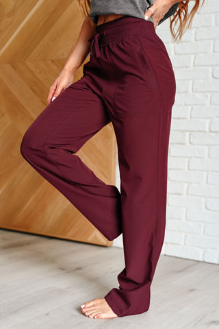 Drawstring Joggers in Red Merlot