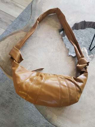 Zenana Vegan Leather Croissant Crossbody Bag