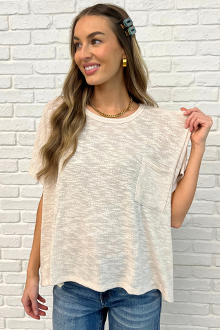 Dolman Sleeve Top in Sand Beige