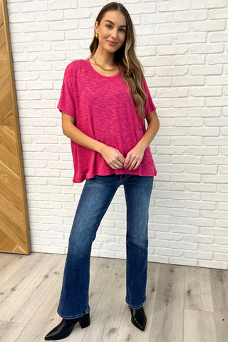 Dolman Sleeve Top in Hot Pink