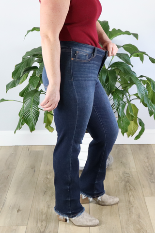 Judy Blue Raw Hem Straight Leg Jeans